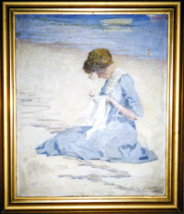 Woman in Blue on the Beach
